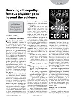 Hawking atheopathy: famous physicist goes beyond the evidence