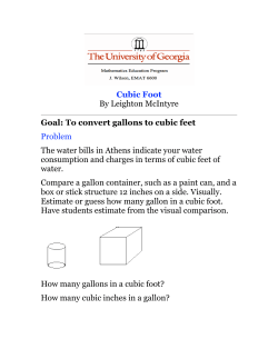 Cubic Foot By Leighton McIntyre Goal: To convert gallons to cubic