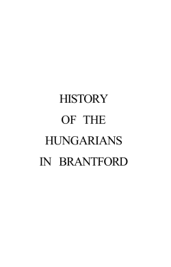 history of the hungarians in brantford