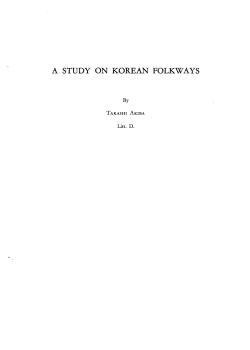 a study on korean folkways - Nanzan Institute for Religion and Culture