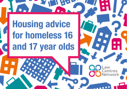 Housing advice for homeless 16 and 17 year olds