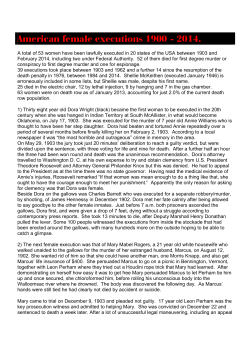 American female executions 1900 - 2014.