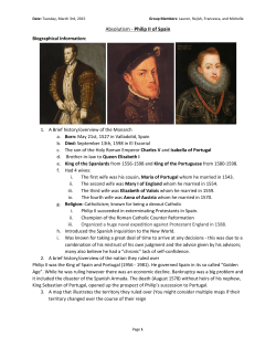 Absolutism - Philip II of Spain