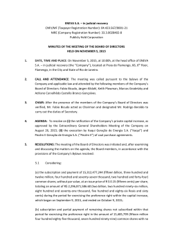 Minutes of the Meeting of the Board Directors