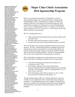 Major Cities Chiefs Association 2016 Sponsorship Program