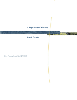 St. Regis Mohawk Tribe Data Report: Fluoride