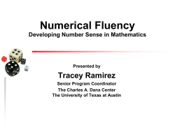 Numerical Fluency Developing Abstract Thinking in Mathematics