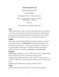 NationalSecurity454AProfWilliamsFA15Syllabus