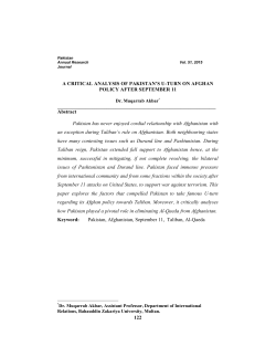122 A CRITICAL ANALYSIS OF PAKISTAN`S U