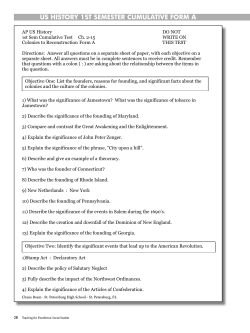 us history 1st semester cumulative form a