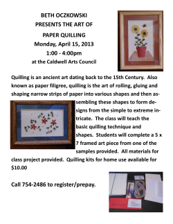 BETH OCZKOWSKI PRESENTS THE ART OF PAPER QUILLING