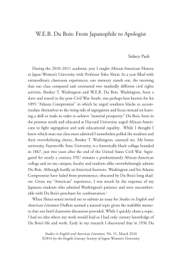 W.E.B. Du Bois: From Japanophile to Apologist