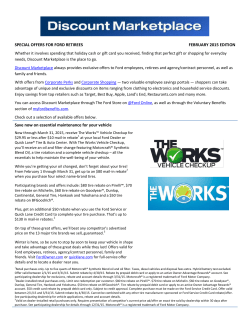 SPECIAL OFFERS FOR FORD RETIREES