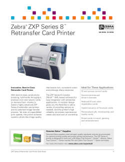Zebra® ZXP Series 8™ Retransfer Card Printer