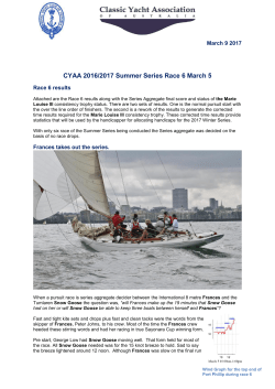 Race 6 March Post race notes - Classic Yacht Association of Australia