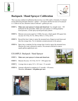 Backpack / Hand Sprayer Calibration