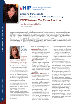 CPOE Systems: The Entire Spectrum