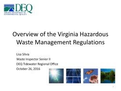 Hazardous Waste Management - Virginia Ship Repair Association