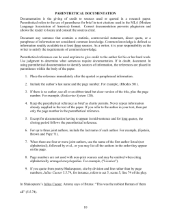 PARENTHETICAL DOCUMENTATION