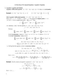 lecture notes on 5.3 - Lagendre`s equation
