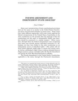 Fourth Amendment and Independent State Grounds