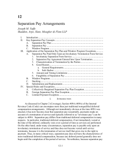 Separation Pay Arrangements