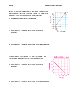 Interpretation of Intercepts A diver explored the ocean floor 120 feet