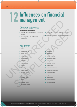 Influences on financial management