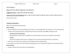 Unit 3/Week 1 Title: And Then What Happened, Paul Revere