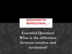 Rotation vs Revolution