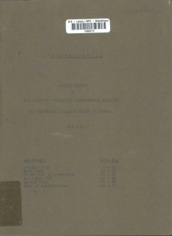 Annual Report of The Atlantic Fisheries Experimental Station to The