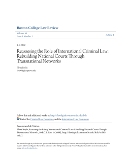 Reassesing the Role of International Criminal Law