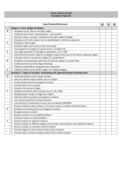 Page 1 Linear scheme of work Foundation Topic list Topic/Content