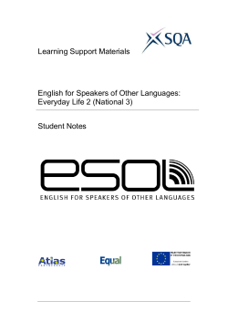 ESOL Access 3 Transactional Contexts Student Notes