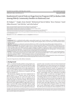 Randomized Control Trials on Otago Exercise Program (OEP) to