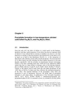 Chapter 3 Precipitate formation in low-temperature nitrided
