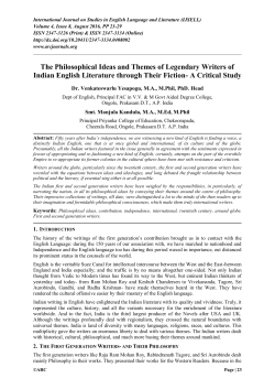 The Philosophical Ideas and Themes of Legendary Writers of Indian