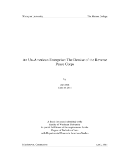 The Demise of the Reverse Peace Corps