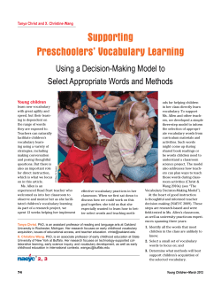 Supporting Preschoolers` Vocabulary Learning
