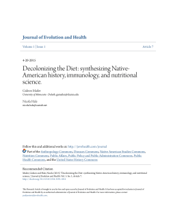 Decolonizing the Diet: synthesizing Native-American