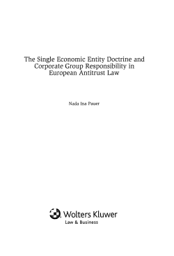 The Single Economic Entity Doctrine and Corporate Group