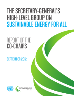 The SecreTary-General`S hiGh-level Group on SuSTainable enerGy