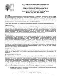 APT tests is scored - Illinois Licensure Testing System