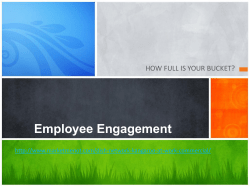 Employee Engagement How Full is your bucket