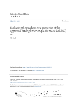 Evaluating the psychometric properties of the aggressive driving
