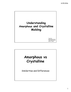 Amorphous vs Crystalline
