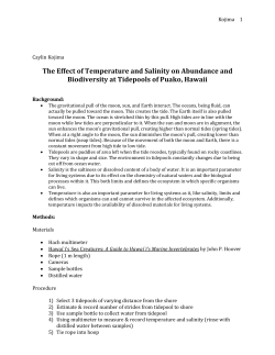 The Effect of Temperature and Salinity on Abundance and