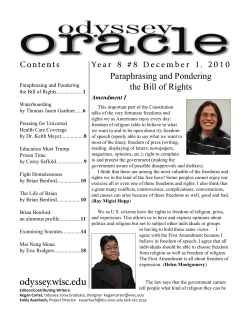 Paraphrasing and Pondering the Bill of Rights