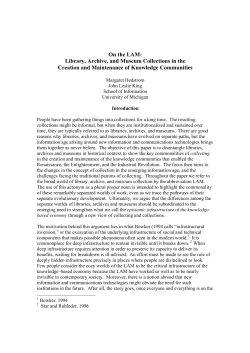 On the LAM: Library, Archive, and Museum Collections