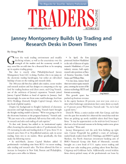 Janney Montgomery builds Up trading and research Desks in Down